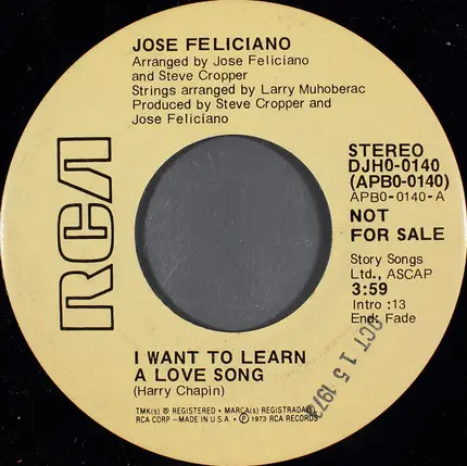 José Feliciano - I Want To Learn A Love Song