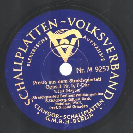 Joseph Haydn - Streichquartett Opus 3 Nr. 5, F-Dur Teil I & II