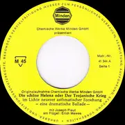 7inch Vinyl Single - Joseph Plaut - Die Schöne Helena Oder Der Trojanische Krieg - 8'