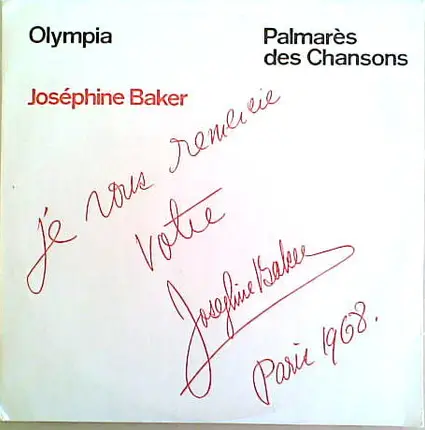 Josephine Baker - Olympia - Palmarès Des Chansons