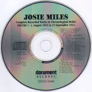 CD - Josie Miles - Complete Recorded Works In Chronological Order Volume 1 (August 1922-September 1924)