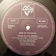 LP - Josquin Des Prés / Cipriano De Rore - Motetten Und Madrigale Der Renaissance