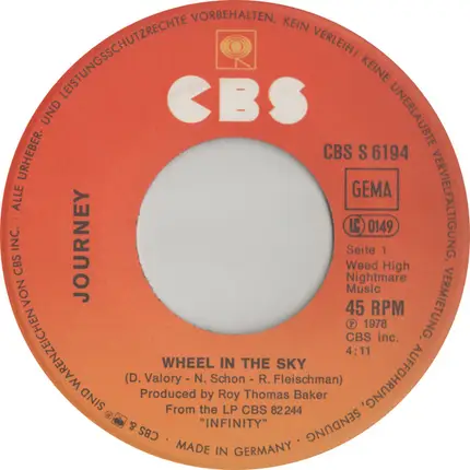 Journey - Wheel In The Sky