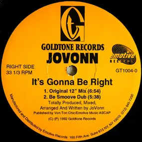 Jovonn - It's Gonna Be Right