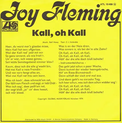 Joy Fleming - Kall, Oh Kall