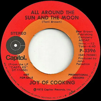 Joy Of Cooking - Don't The Moon Look Fat And Lonesome / All Around The Sun And The Moon