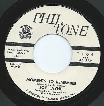 Joy Layne - Moments To Remember / Yellow Bird