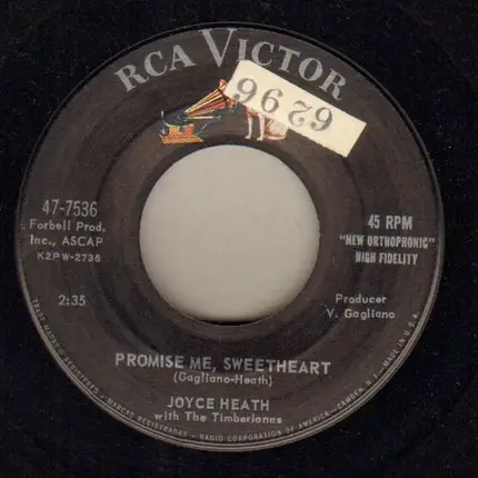 Joyce Heath With The Timberlanes - Promise Me Sweetheart / The Great Philadelphia Lawyer