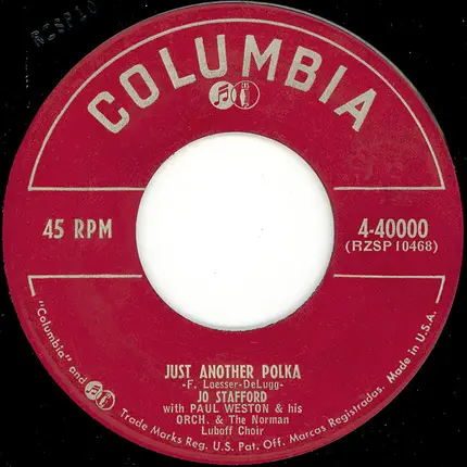 Jo Stafford With Paul Weston And His Orchestra & Norman Luboff Choir - My Dearest, My Darling
