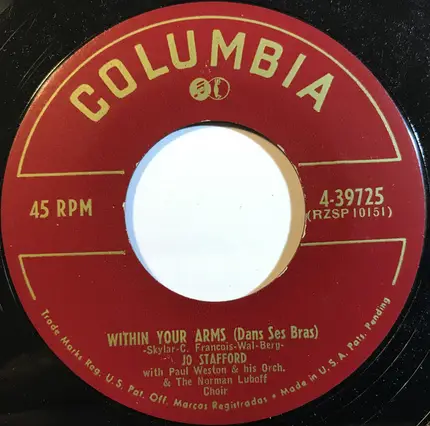 Jo Stafford With Paul Weston And His Orchestra And Norman Luboff Choir - Raminay! / Within Your Arms