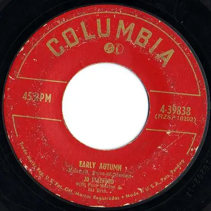 Jo Stafford With Paul Weston And His Orchestra - Jambalaya / Early Autumn