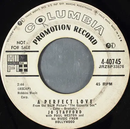 Jo Stafford With Paul Weston And His Music From Hollywood - Love Me Good