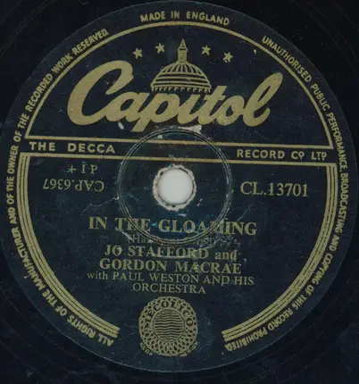Jo Stafford With Paul Weston & The Ravenscroft Quartet - The Old Rugged Cross / In The Gloaming