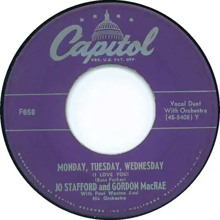 Jo Stafford And Gordon MacRae With Paul Weston And His Orchestra - Dearie
