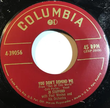 Jo Stafford - Stardust / You Don't Remind Me