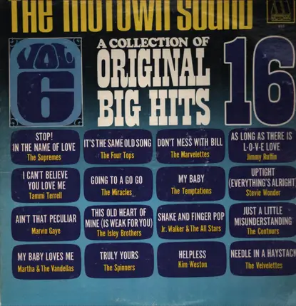Jr Walker & the vandellas / Four Tops - The Motown Sound: A Collection Of 16 Original Big Hits Vol. 6