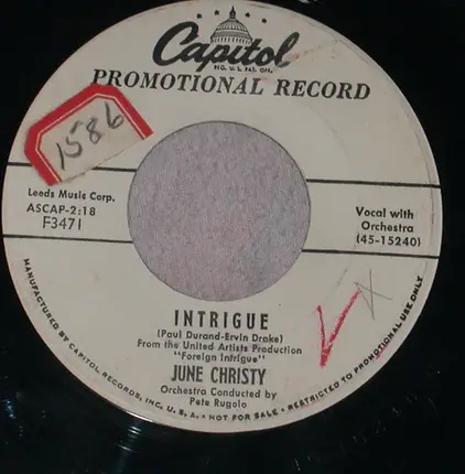 June Christy - You Took Advantage Of Me/Intrigue