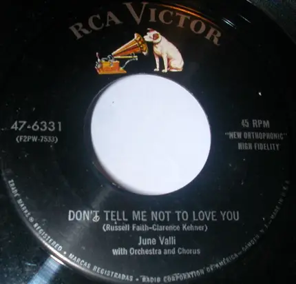 June Valli - Oh! What A Day / Don't Tell Me Not To Love You