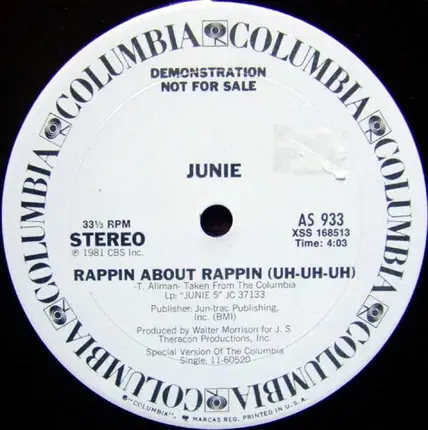 Junie, Junie Morrison - Rappin About Rappin (Uh-Uh-Uh) / Victim Of Love