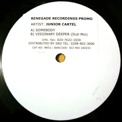 Junior Cartel - Somebody / Visionary Deeper (Dub Mix)