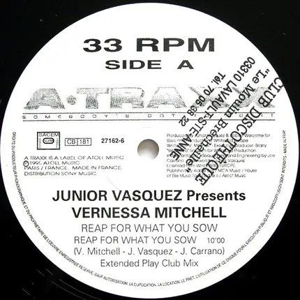 Junior Vasquez Presents Vernessa Mitchell - Reap (What You Sow)