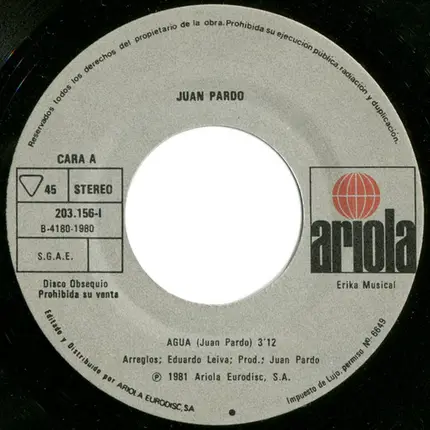 Juan Pardo - Agua / Conversaciones Conmigo Mismo