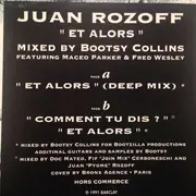 12inch Vinyl Single - Juan Rozoff Mixed By Bootsy Collins Featuring Maceo Parker & Fred Wesley - Et Alors