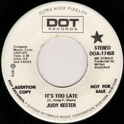 Judy Kester - It's Too Late
