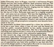 LP - Judita - Judita Of Prague With Her Favourite Songs (Zpívá Judita Čeřovská) - Mono