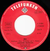7inch Vinyl Single - Jürgen Marcus - Du
