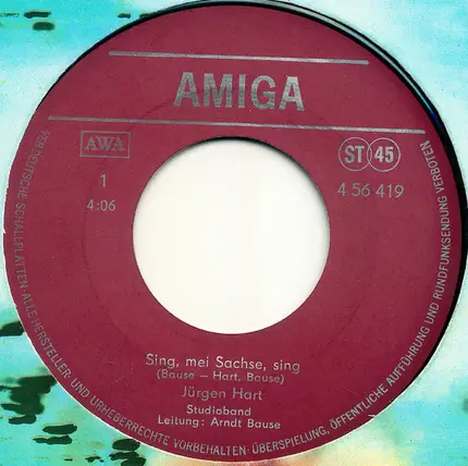 Jürgen Hart - Sing, Mei Sachse, Sing / Schock
