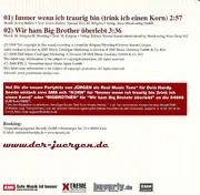 CD Single - Jürgen - Immer Wenn Ich Traurig Bin (Trink Ich Einen Korn)