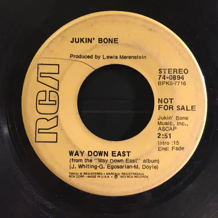 Jukin' Bone - Way Down East / Yes Is Yes