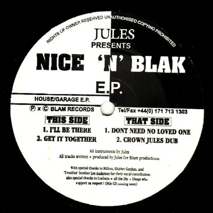 Jules - Nice 'N' Blak E.P.