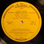 LP - Júlia Orosz , Udvardy Tibor , Házy Erzsébet , Zsolt Bende , Franz Lehár - Das Land Des Lächelns - A Mosoly Országa - The Land Of Smiles