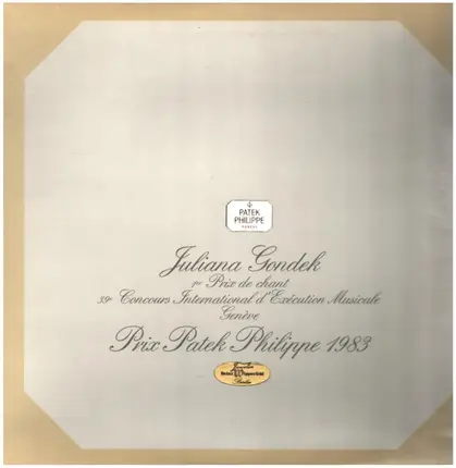 Berg / Schubert / Berlioz a.o. - Juliana Gondek 1er Prix De Chant, Prix Patek Philippe 1983