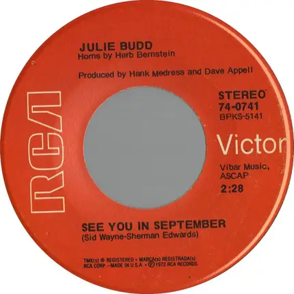 Julie Budd - See You In September / A Fall Song