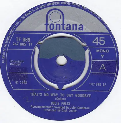 Julie Felix - That's No Way To Say Goodbye