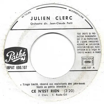 Julien Clerc - Ce N'est Rien