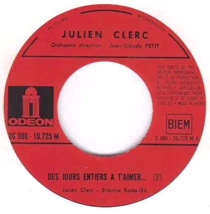 Julien Clerc - Des Jours Entiers A T'aimer