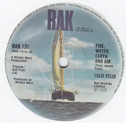 Julie Felix - Fire, Water, Earth And Air