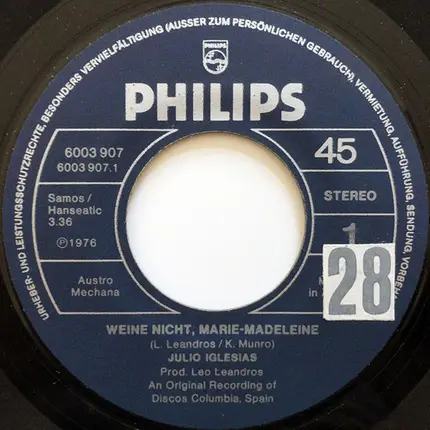 Julio Iglesias - Weine Nicht, Marie-Madeleine