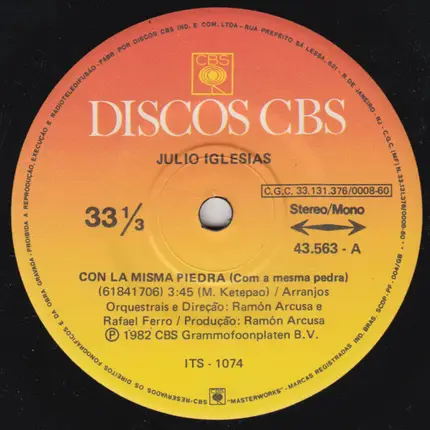 Julio Iglesias - Con La Misma Piedra