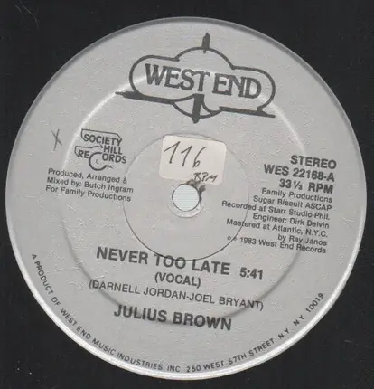 Julius Brown - Never Too Late