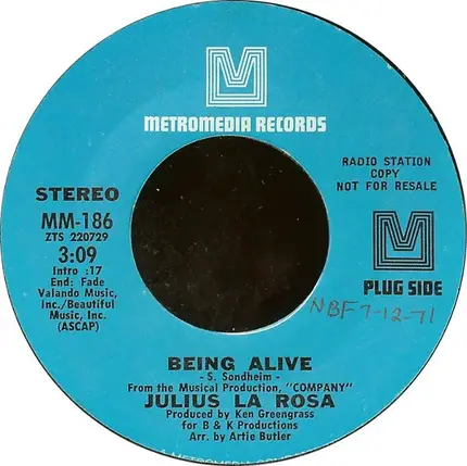 Julius La Rosa - Being Alive