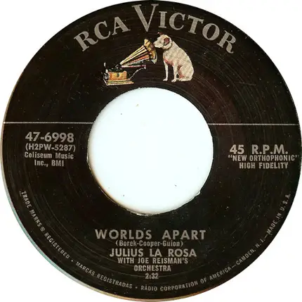 Julius La Rosa - Famous Last Words / Worlds Apart