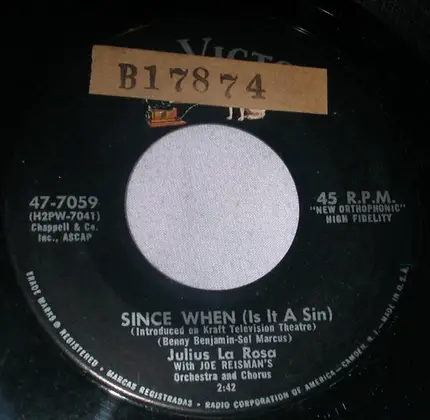 Julius La Rosa - Just Forever / Since When (Is It A Sin)