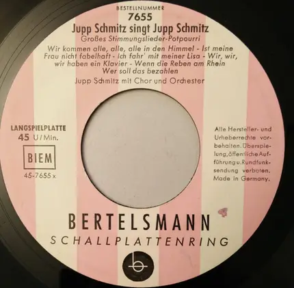 Jupp Schmitz / Fritz Weber - Jupp Schmitz Singt Jupp Schmitz / Die Schönsten Lieder Von Willi Ostermann