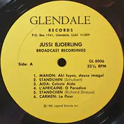 LP - Jussi Björling - Fabulous Radio Performances 20th Anniversary Tribute 1911-1960