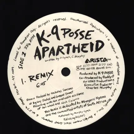K-9 Posse - Apartheid